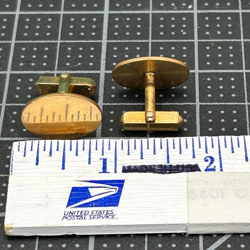 Vintage 1/20 12K Gold Filled Oval Cufflinks‎ Polished Toggle Back Mens Formal